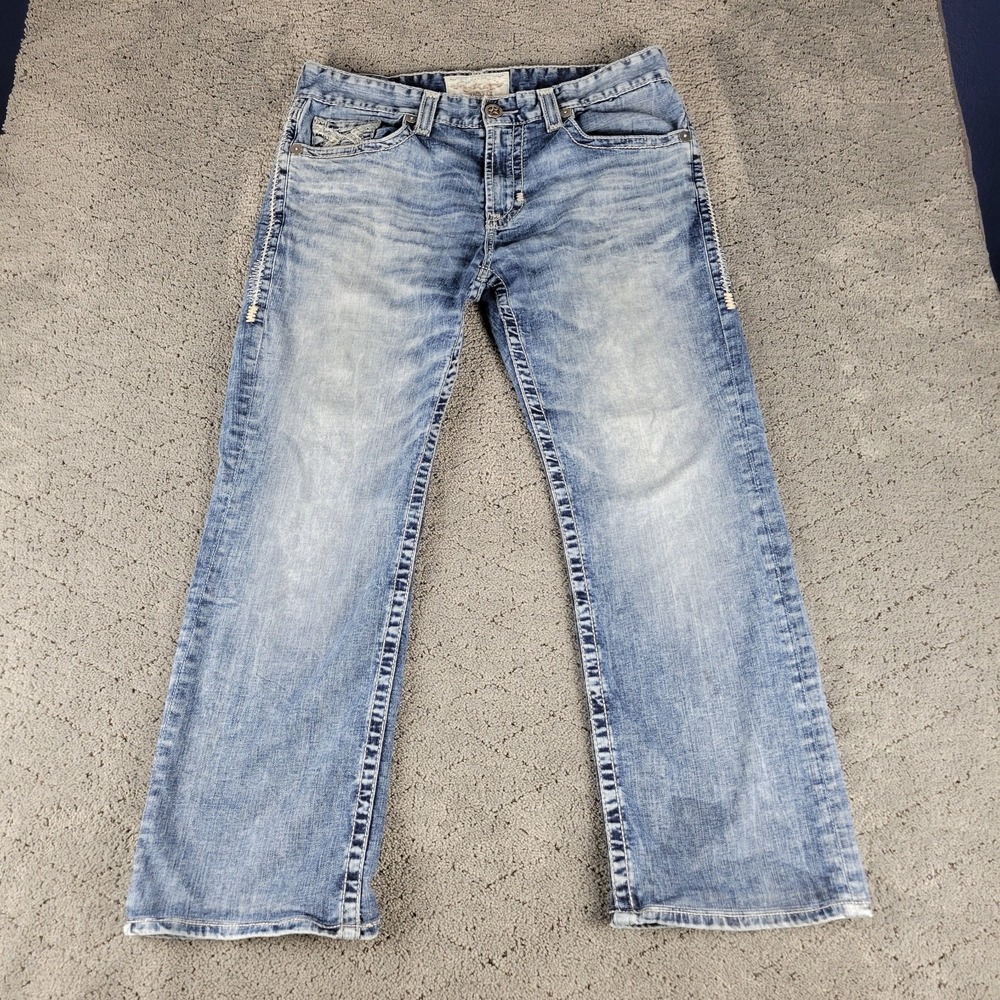 Big Star Jeans Mens 36 Blue Pioneer Bootcut Faded Relaxed Fit Stretch Denim